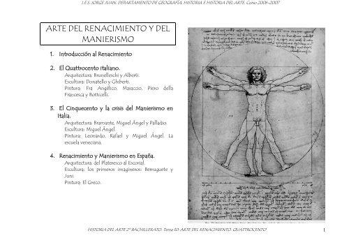 Renacimiento. Quatrocento (pdf) - IES JORGE JUAN / San Fernando