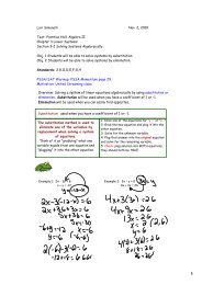 Overview: Solving a system of linear equations algebraically by ...