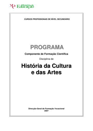 PROGRAMA HistÃ³ria da Cultura e das Artes - IPTrans