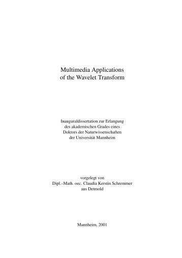 Multimedia Applications of the Wavelet Transform - MADOC ...