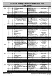 UTTWILER VERANSTALTUNGSKALENDER ... - Gemeinde Uttwil