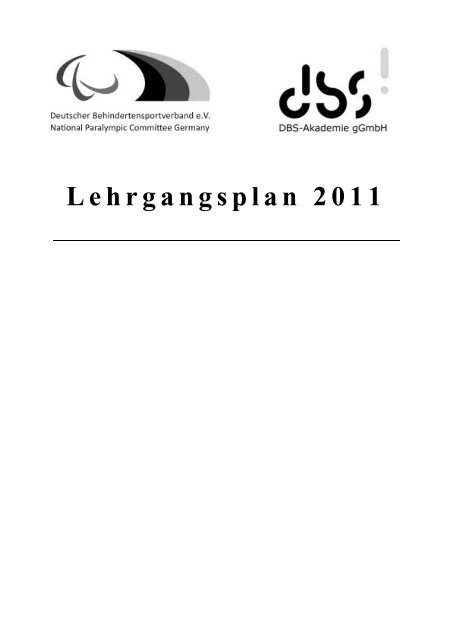 Lehrgangsplan 2011 - Behinderten-Sportverband Berlin e.v.