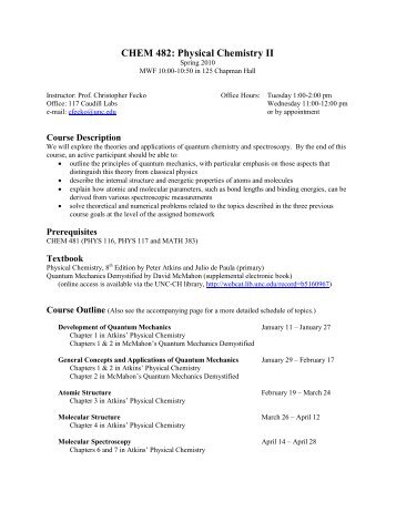 physical chemistry ii Chem 104 - general chemistry ii loading chem 304l - physical chemistry for the biological sciences lab chem 318l - physical chemistry ii lab. physical chemistry ii Chem 104 - general chemistry ii loading chem 304l - physical chemistry for the biological sciences lab chem 318l - physical chemistry ii lab.