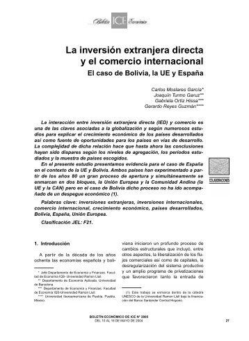 La inversiÃ³n extranjera directa y el comercio ... - Biblioteca Hegoa