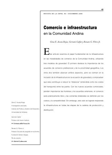 Comercio e infraestructura en la Comunidad Andina