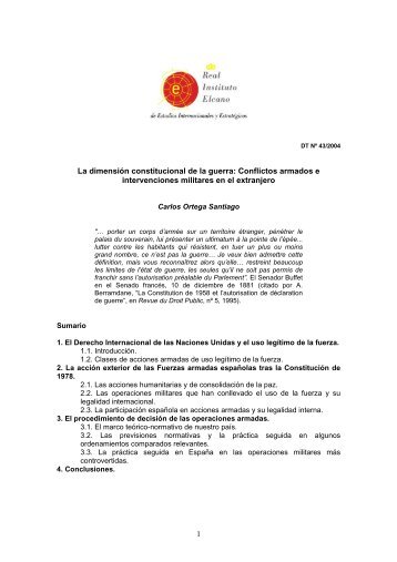 La dimensiÃ³n constitucional de la guerra: Conflictos ... - eFaber