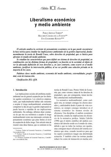 Liberalismo econÃ³mico y medio ambiente - eFaber