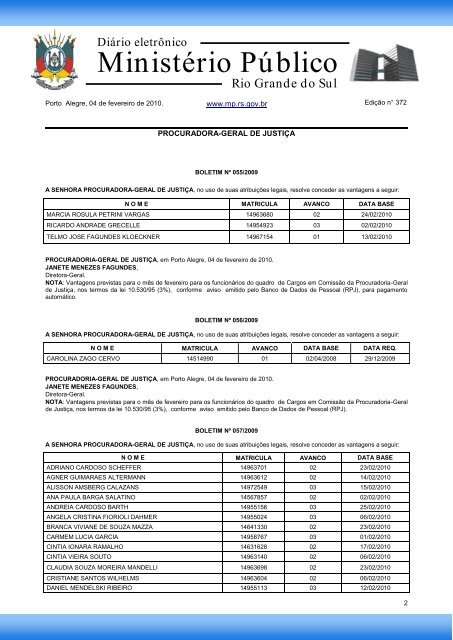 Procuradoria-Geral de JustiÃ§a - MinistÃ©rio PÃºblico - RS