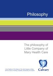 The philosophy of Little Company of Mary Health Care