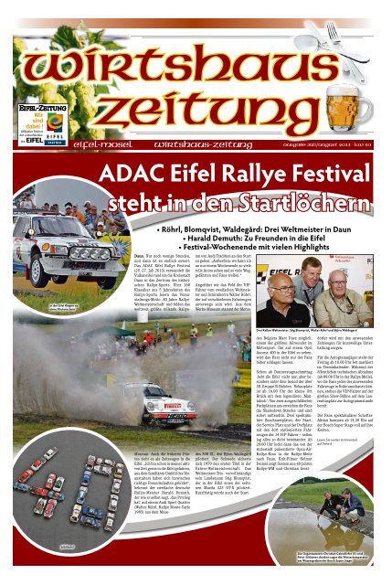 ADAC Eifel Rallye Festival steht in den StartlÃ¶chern - Burghof-Daun