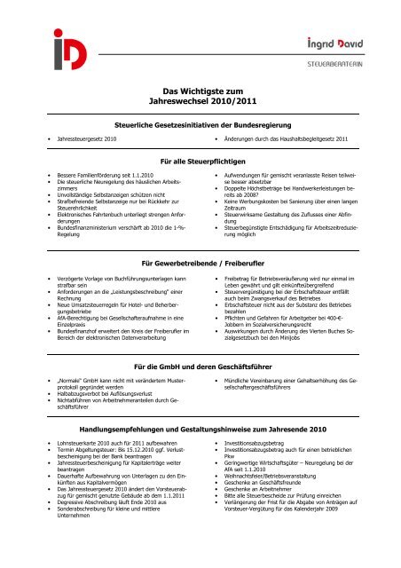 Das Wichtigste Zum Jahreswechsel - 