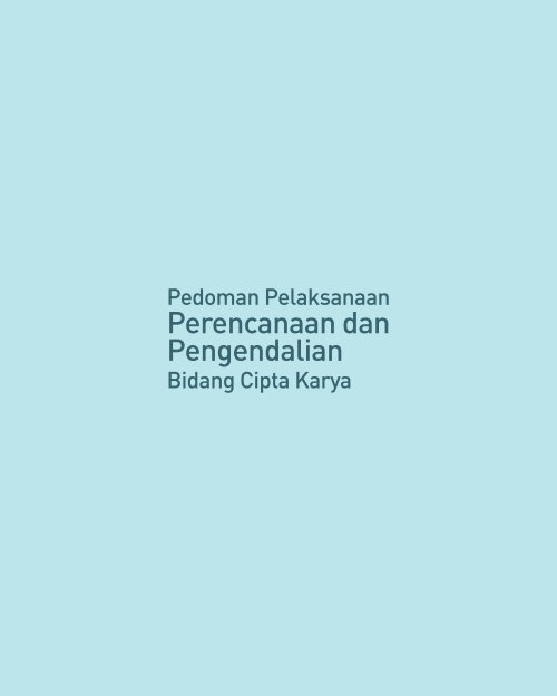 Perencanaan dan Pengendalian - Ditjen Cipta Karya - Departemen ...