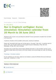 Simulation calendar from 25 March to 30 June 2013 - Eurex Group
