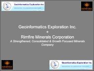 Geoinformatics Exploration Inc. + Rimfire Minerals Corporation