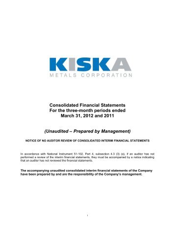 view FS - Kiska Metals Corporation