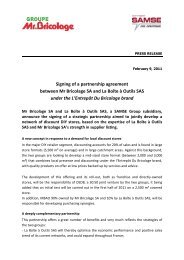 Partnership agreement between Mr Bricolage SA and La BoÃ®te Ã  ...