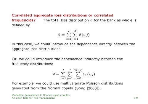 Modelling dependence in finance using copulas - Thierry Roncalli's ...