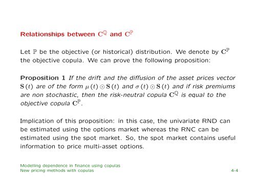 Modelling dependence in finance using copulas - Thierry Roncalli's ...