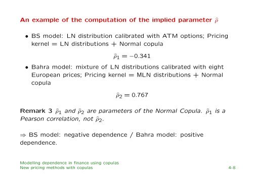 Modelling dependence in finance using copulas - Thierry Roncalli's ...