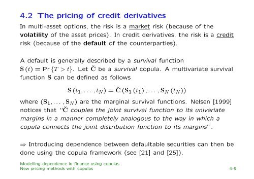 Modelling dependence in finance using copulas - Thierry Roncalli's ...