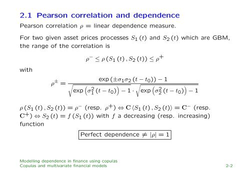 Modelling dependence in finance using copulas - Thierry Roncalli's ...