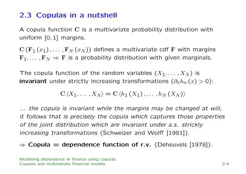 Modelling dependence in finance using copulas - Thierry Roncalli's ...