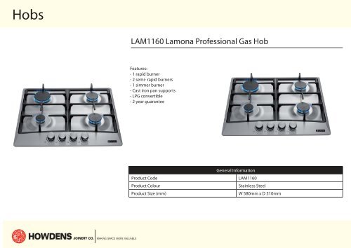 Lamona gas hobs deals
