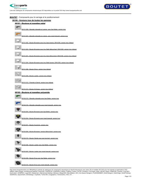 Versions inox de toutes - TraceParts