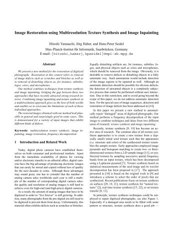 Image Restoration using Multiresolution Texture Synthesis and ...