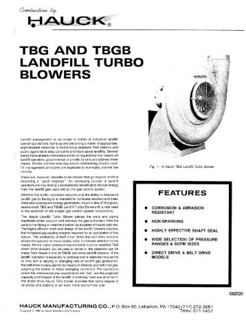 TBG AND TBGB LANDFILL TURBO BLOWERS - Hauck Manufacturing