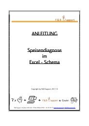 ANLEITUNG Speisendiagnose im Excel - Schema - F&B Support