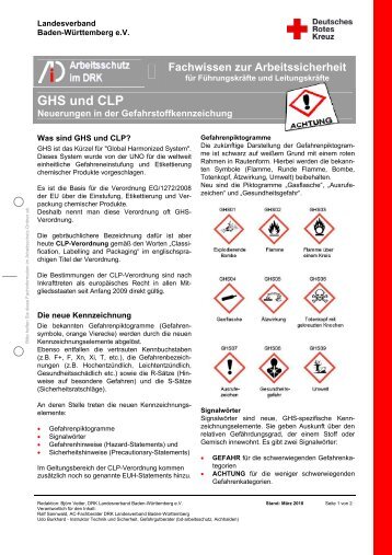 AiD Fachwissen GHS - CLP - DRK Leingarten