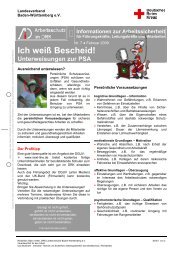 AiD Info Unterweisung PSA - DRK Ortsverein Leingarten