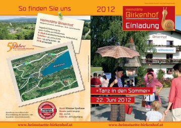 Einladung zum Sommerfest 2012 - HeimstÃ¤tte Birkenhof