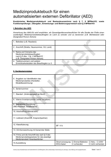 RiLi Nr3_Anlage2 Medizinproduktebuch.pdf - Arbeitskreis der ...