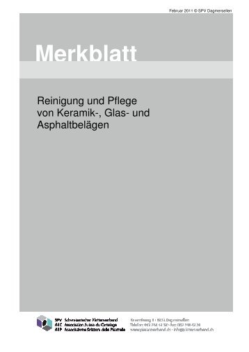 Reinigung und Pflege von Keramik-, Glas