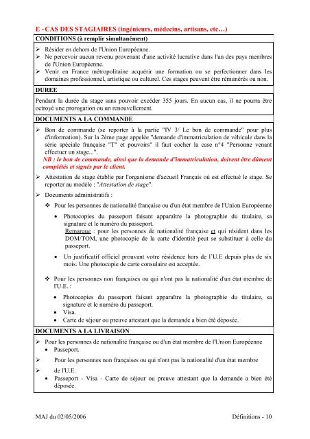 E - CAS DES STAGIAIRES (ingénieurs, médecins ... - Renault Canada
