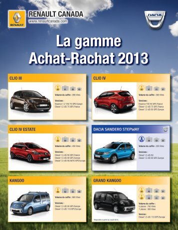 La gamme Achat-Rachat 2013 La gamme Achat ... - Renault Canada