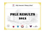 PSLE RESULTS 2012 - Holy Innocents Primary School