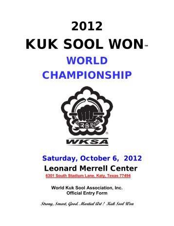 TOURNAMENT SCHEDULE - World Kuk Sool Association