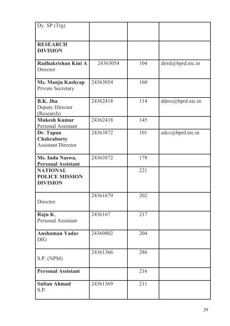 FUNCTIONS AND ACTIVITIES OF - Bureau of Police Research and ...