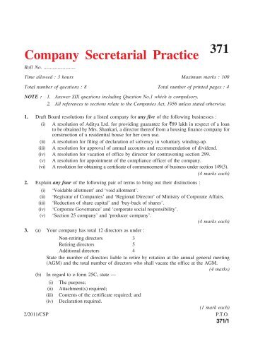 Company Secretarial Practice - cs notes