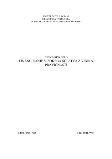 2.5. Financiranje visokega Å¡olstva v Sloveniji - Oddelek za ...