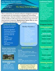 2012 Program Overview Flyer - Western NC Safety and Health ...