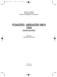 pedagoÅ¡ko - andragoÅ¡ki dnevi 2008 - Oddelek za pedagogiko in ...