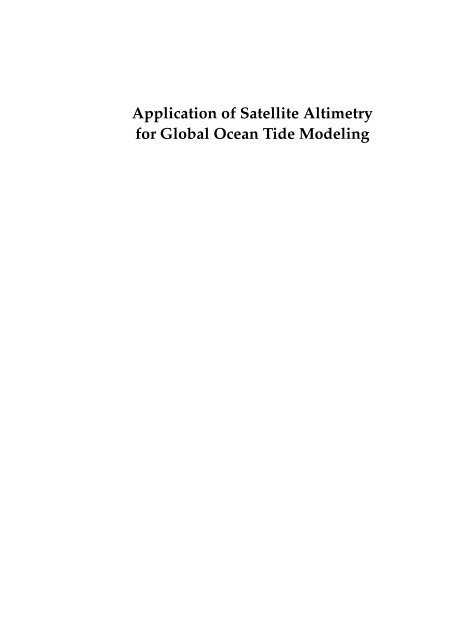 Application of Satellite Altimetry for Global ... - Geodetic Science