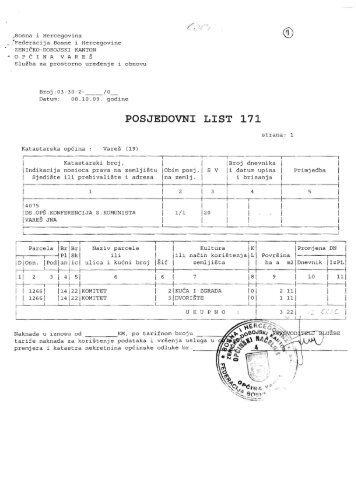 posjedovni list 171 - Office of the High Representative in Bosnia and ...