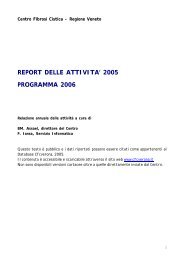 Report Centro 2005 - Centro Regionale Veneto Fibrosi Cistica