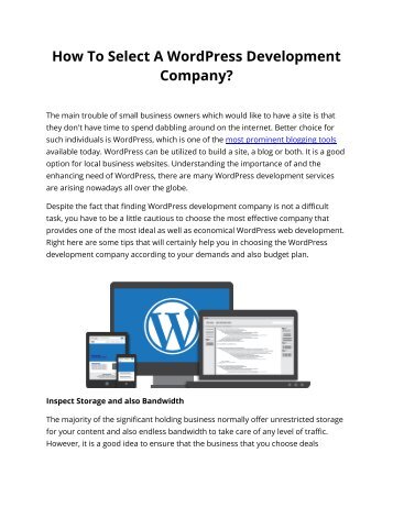 How To Select A WordPress Development Company?