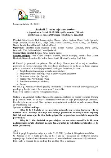 Zapisnik 2. redne seje sveta starÅ¡ev,